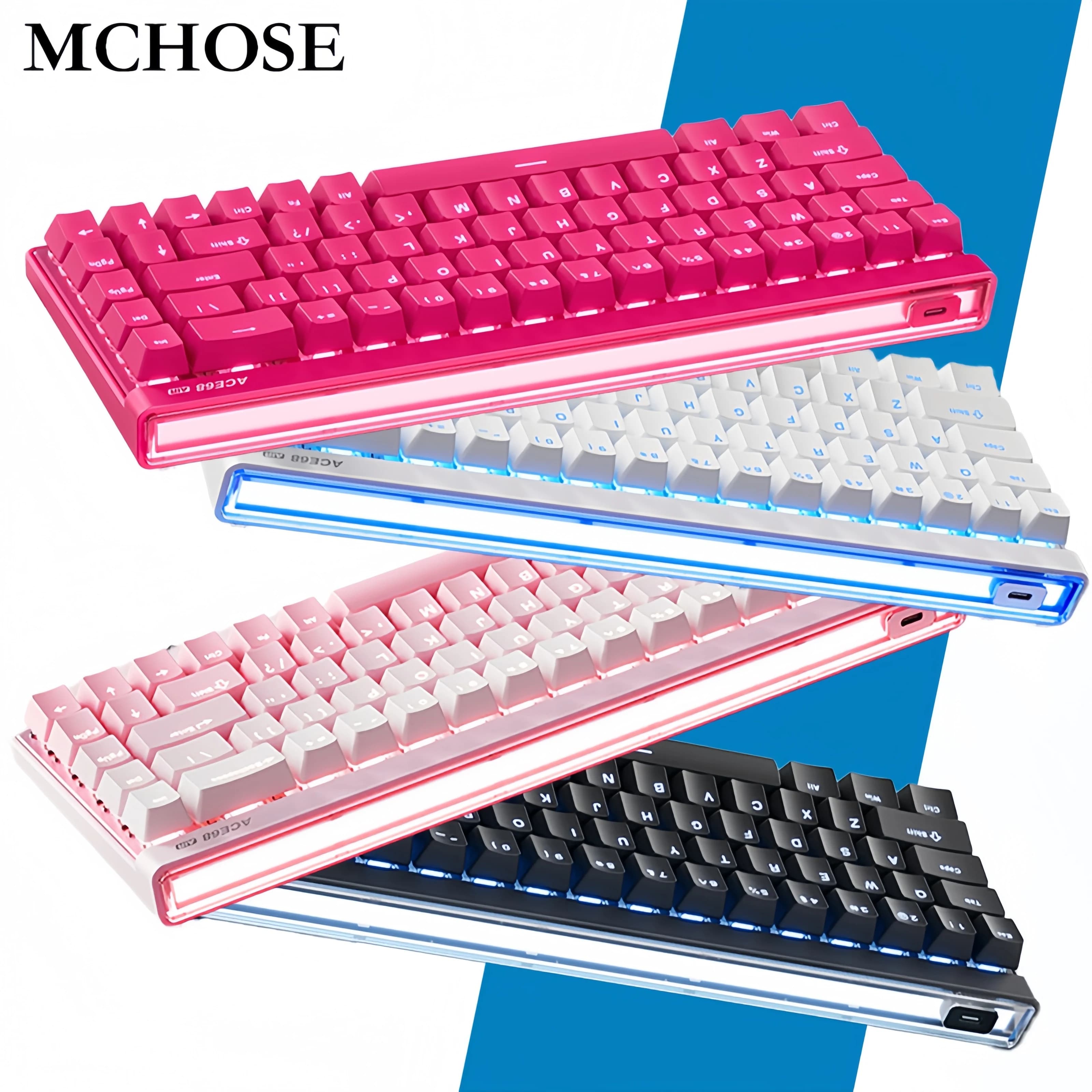 Tastiera da gioco MCHOSE Ace68Air | Latenza 0,08 ms, velocità di scansione 256K, scatola luminosa RGB, asse magnetico, calibrazione adattiva per giochi per PC