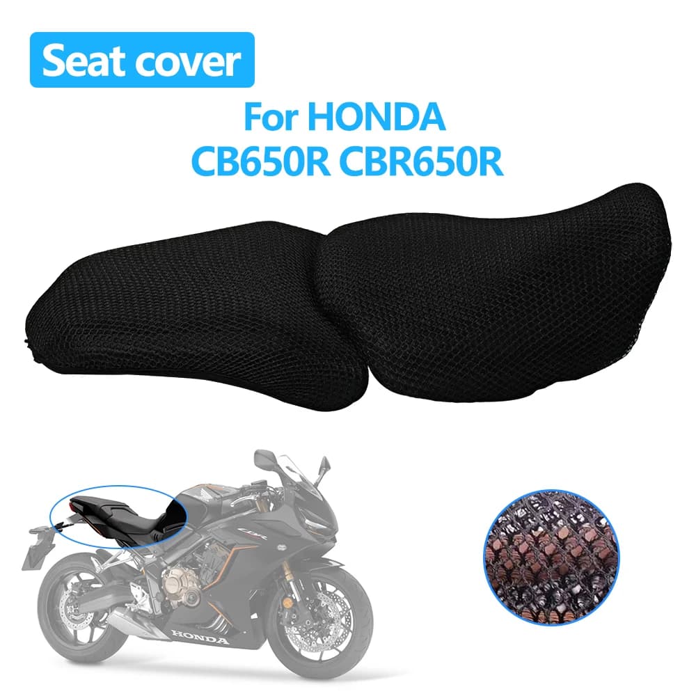 Per HONDA CB650R CBR650R 2019-2023 Coprisedile per moto in tessuto a rete 3D, antiscivolo, traspirante, isolante dal calore, cuscino protettivo