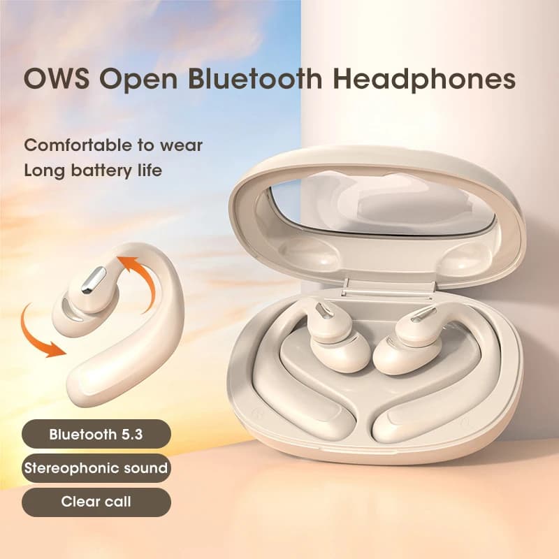 Niye 2025 OWS Auricolari Sportivi Wireless Bluetooth 5.3 a Conduzione Aerea con Gancio per Orecchio e Microfono