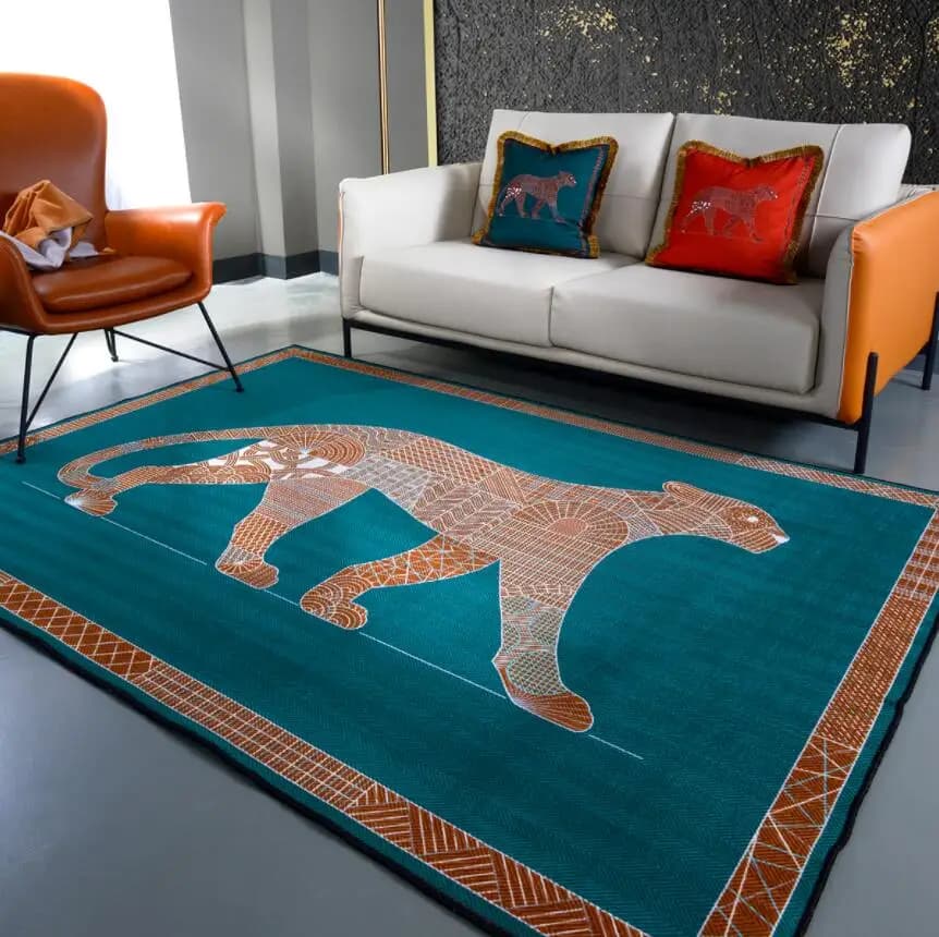 Tappeto leopardo chic Tappeto moderno in stile americano per soggiorno Tappeto da cucina Tappetino antiscivolo geometrico in rilievo Tapis Salon Tappeto