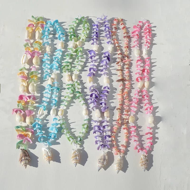 Long shell beaded tassel wind chime conch decoration