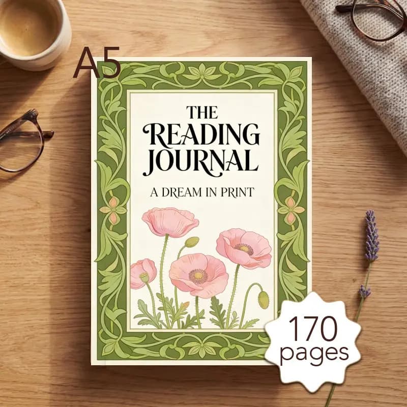 Diario di lettura A5 con 170 pagine, regalo perfetto per gli amanti dei libri per registrare riflessioni, appunti e citazioni