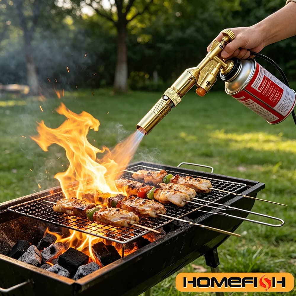 Portable Butane Blow Torch Outdoor Camping BBQ Baking Gas Flame Gun Welding Heating Igniter Tool