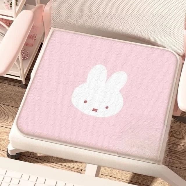 Cuscino Quadrato Anime Coolness in Tencel con Cartone Animato Miffy, Imbottitura per Sedia da Pranzo, Universale per Quattro Stagioni, Tappetino per Sedia da Ufficio per Chi Siede a Lungo