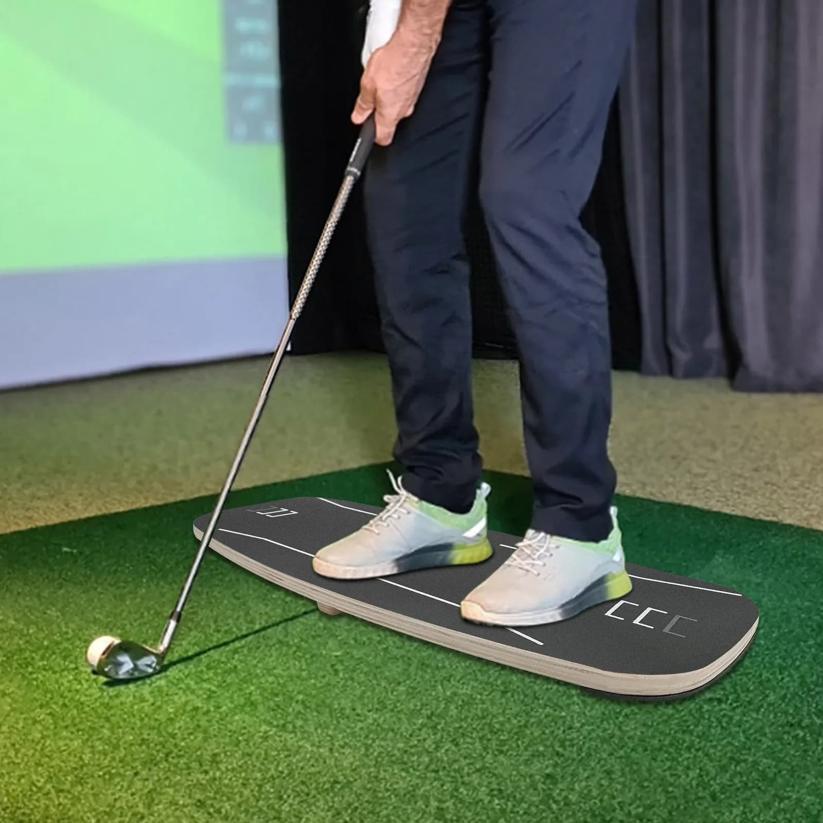 73.3 x 29cm Golf Swing Trainer Pressure Plate, Weight Shift Golf Balance Board Golf Training Aid, up to 150kg, for Beginners