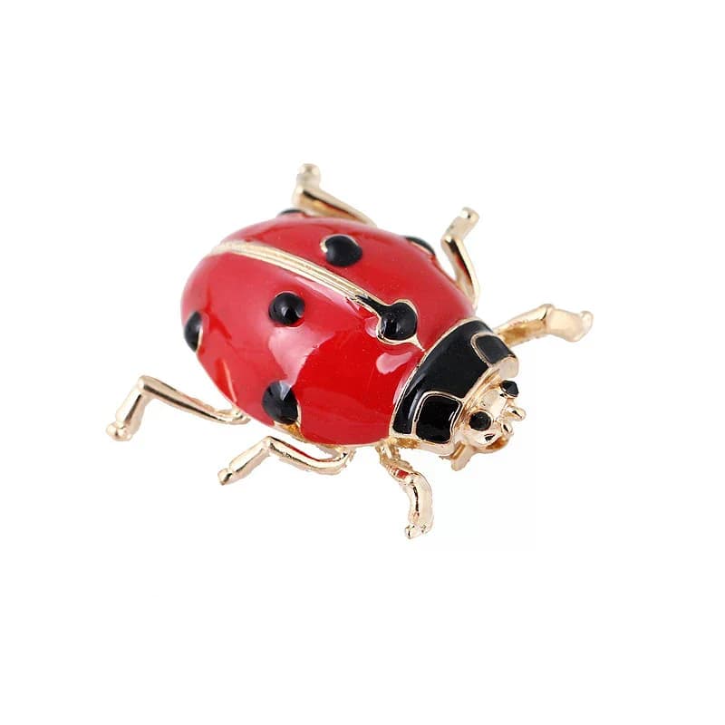 Scarf Fashion Enamel Red Ladybug Insect Brooches Beetle Pin Corsage Jewelry Gift Soft Fabric