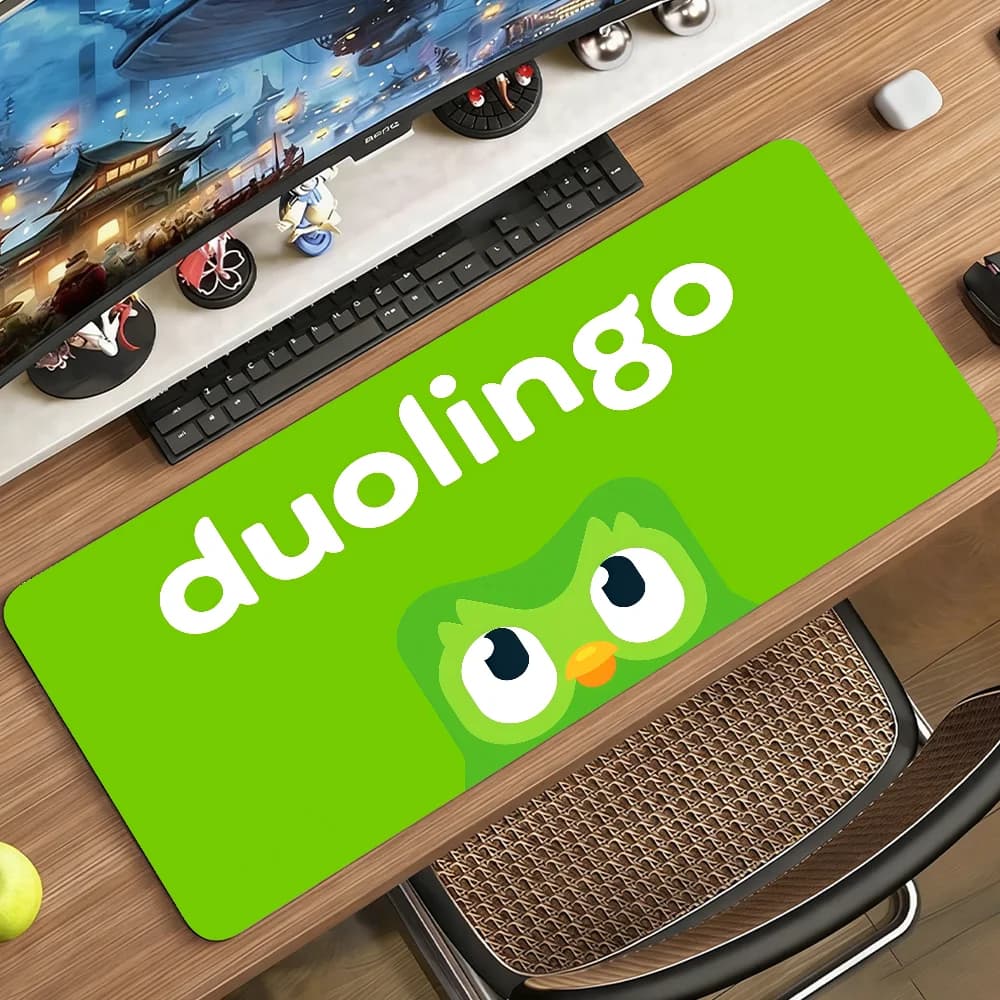 Tappetino per mouse App Duolingo, tappetino per computer in gomma antiscivolo, tappetino per computer Gamer Balance Decoracion, tappetino per laptop, ufficio, grande