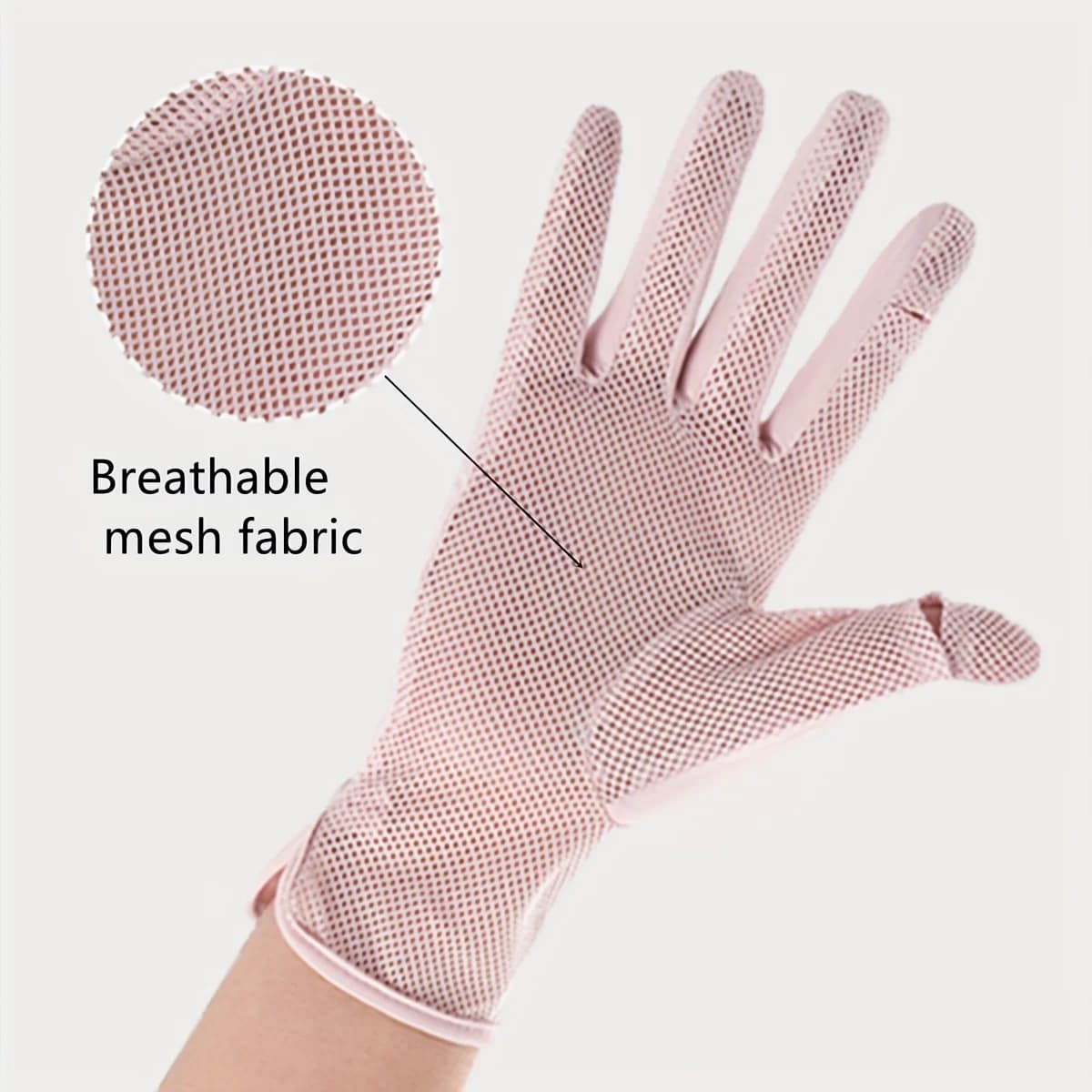 Breathable Mesh Sun Protection Gloves, Touchscreen Flip-Tip Anti-UV Gloves for Women, Lightweight for Driving, Cycling & Outdoor