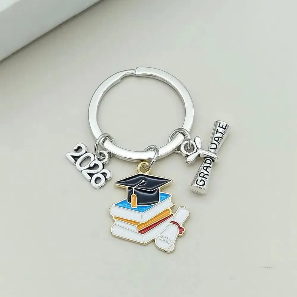 2026 Graduation Gown Cap Keychain Exquisite Versatile Graduation Cap Keychain Alloy Simple Doctoral Hat Keyring