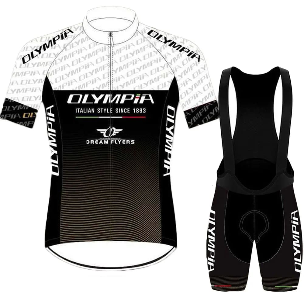 Italia Team Olympia 2023 maglia da ciclismo da uomo Set abbigliamento da bicicletta estivo camicie da strada tuta da bicicletta pantaloncini con bretelle MTB Ropa Maillot