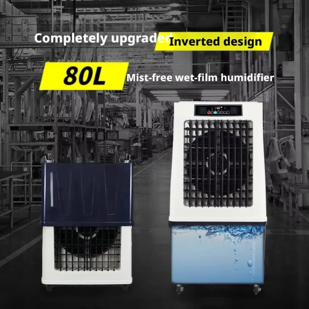 Industrial Mist-Free Humidifier 250W, 80L Water Tank, Wet Membrane, 5-10KG/H Humidification, Warehouse and Use
