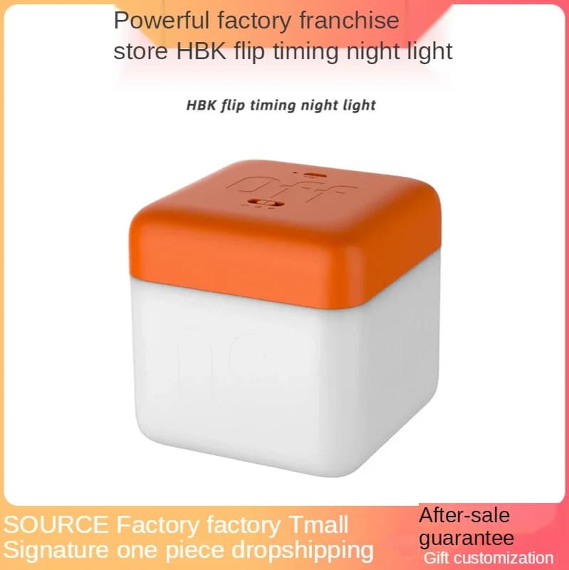 HBK Square Flip Light Luce di temporizzazione multilaterale USB ricaricabile con luce notturna per dormire Lampada da scrivania a LED ricaricabile portatile