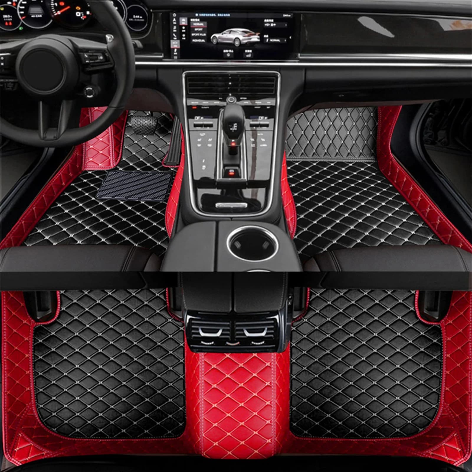 Color Splicing Car Floor Mats for BMW X5 E53 1999-2006 E70 F15 G05 2018-2025 Car Accessories Artificial Leather