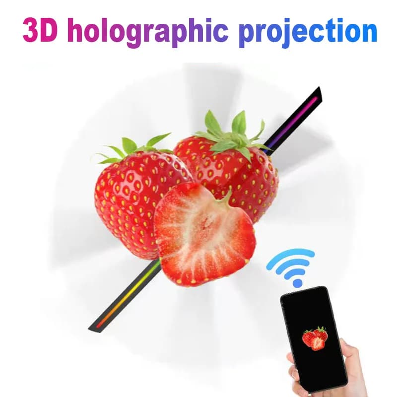 Holographic 3D naked-eye full-color LED display screen projector 42cm46cm APP controlled transparent advertising display screen