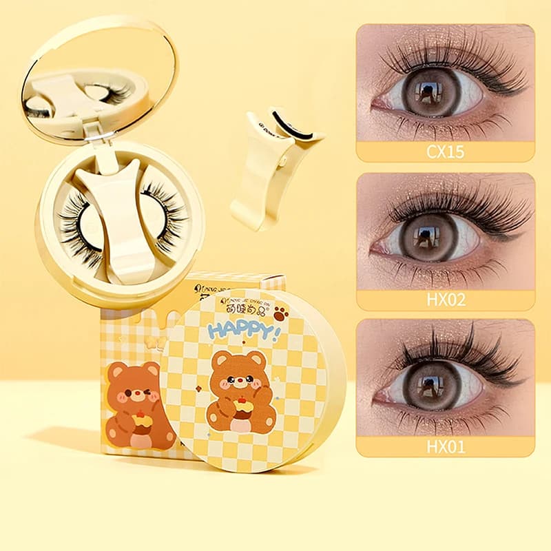 Reusable Magnetic Eyelash Set, 1 Paio, No Colla, With Magnetic Grips, Recurve Fin Eyelashes, Makeup Accessories