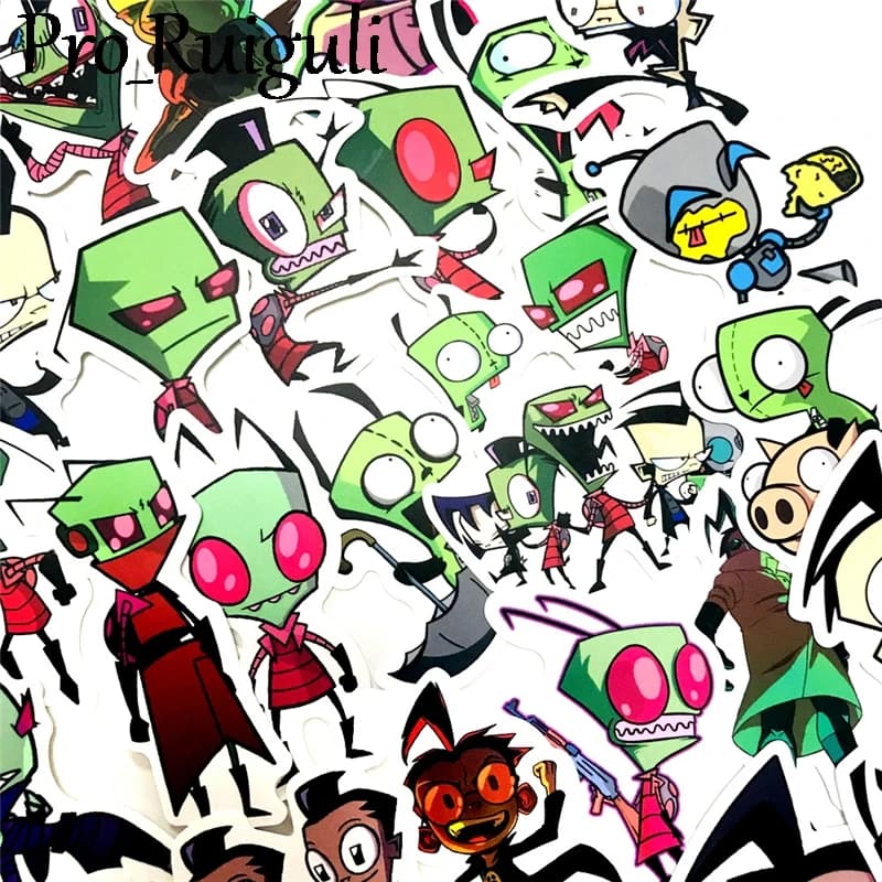 50pcs Invader Zim Stickers paster Cartoon characters anime funny decals scrapbooking diy phone laptop waterproof decorations