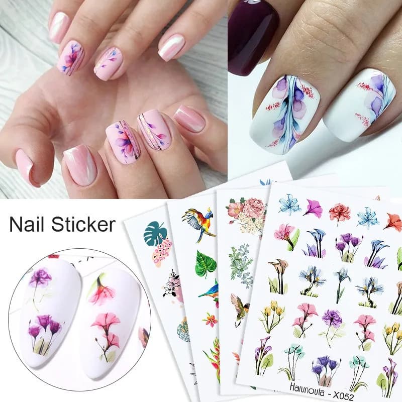Adesivi per acqua per unghie Adesivi per unghie Iscrizioni Cursori per manicure Cursori per ghiaccio per unghie Adesivo floreale Decorazione per unghie