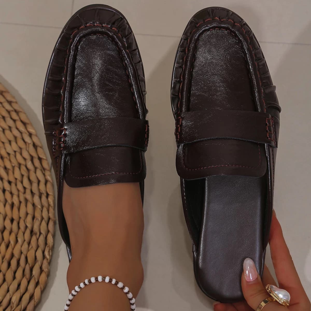 Ciabatte da Donna alla Moda Estive Slip-on, Mocassini Casual Comodi, Scarpe da Passeggio Semplici, Ciabatte Comode Taglie Grandi da Donna