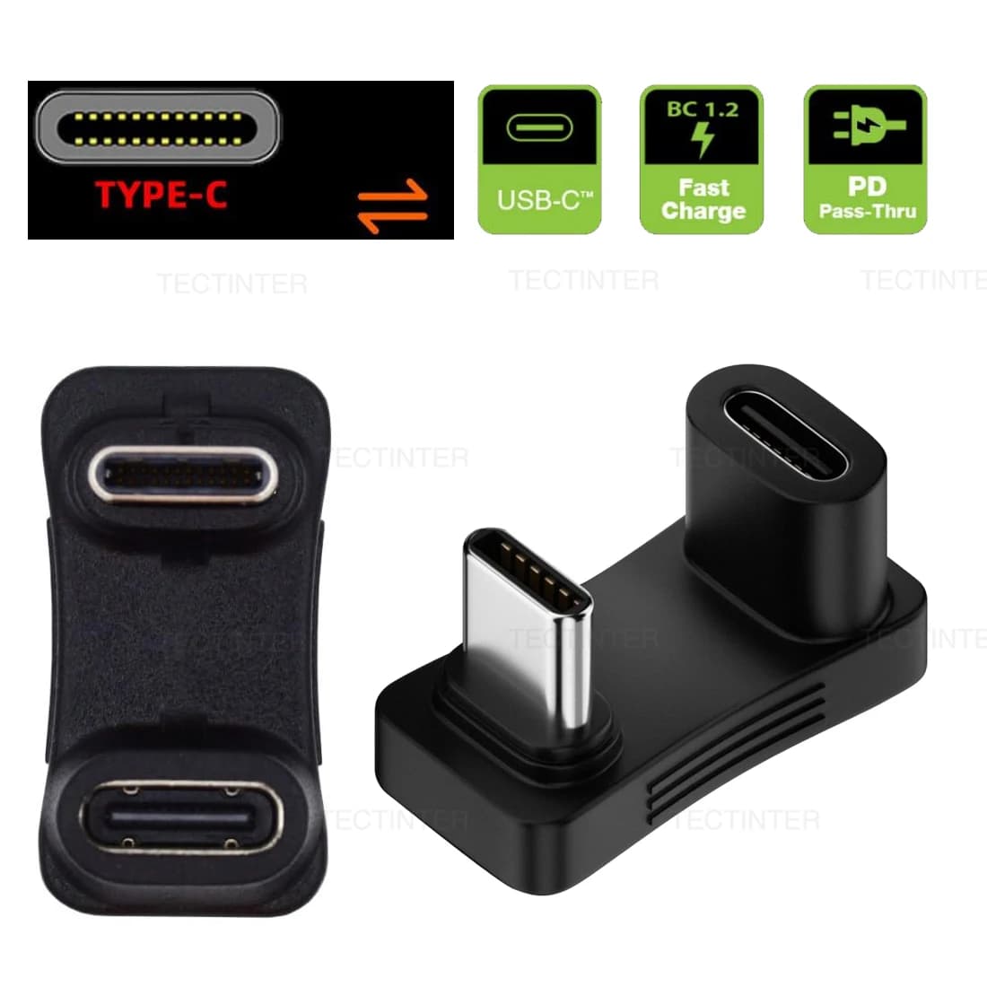 Connettore di Estensione 2-in-1 per Console di Gioco Steam Deck, Adattatore Caricatore Type-C da Maschio a Femmina per Accessori Gaming