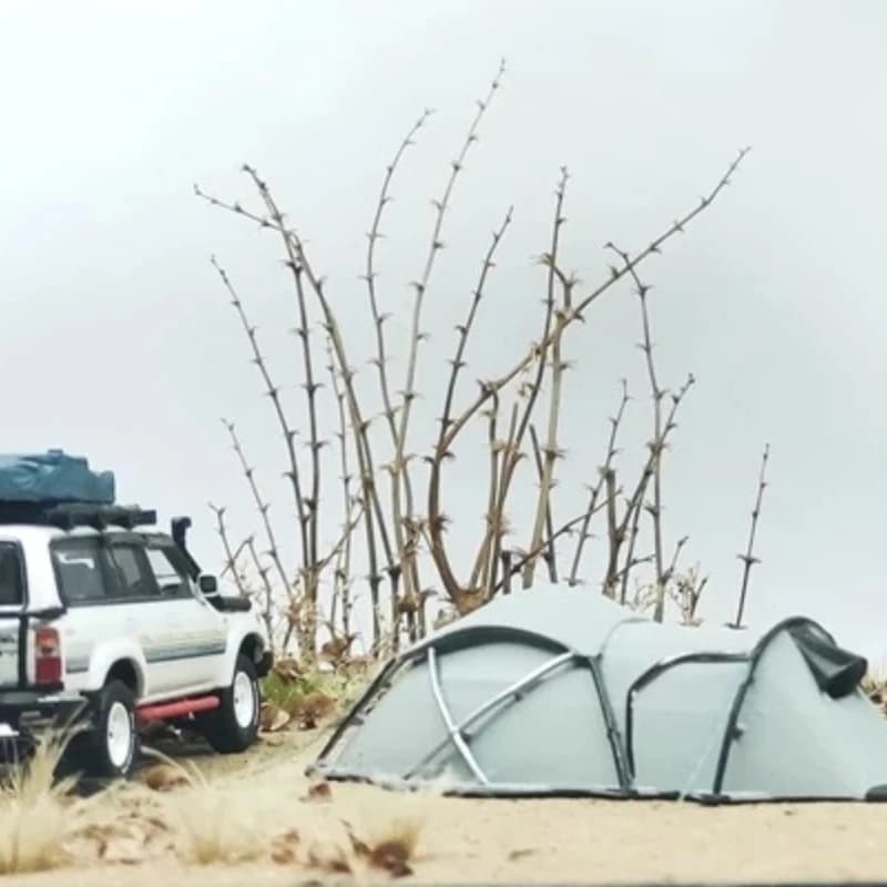 Modello di tenda 1/64 1/87 HO Tenda da neve Sport all'aria aperta Modello di veicolo da campeggio Campo fuoristrada