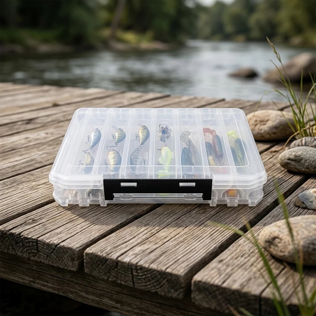 14/18 Compartment Double Sided Large Fishing Tackle Box for Storage Big Baits Sea Fishing Lure High Quality Fishing Box