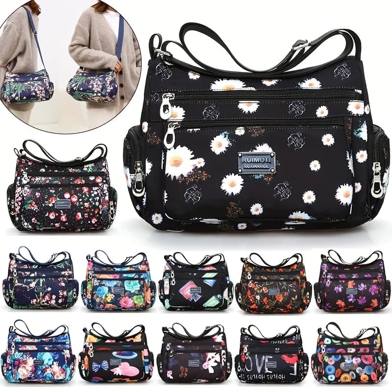 Women's Lightweight Nylon Shoulder Bags Multi-Model Shoulder Bags for Daily Travel Casual Trips with Adjustable Straps
