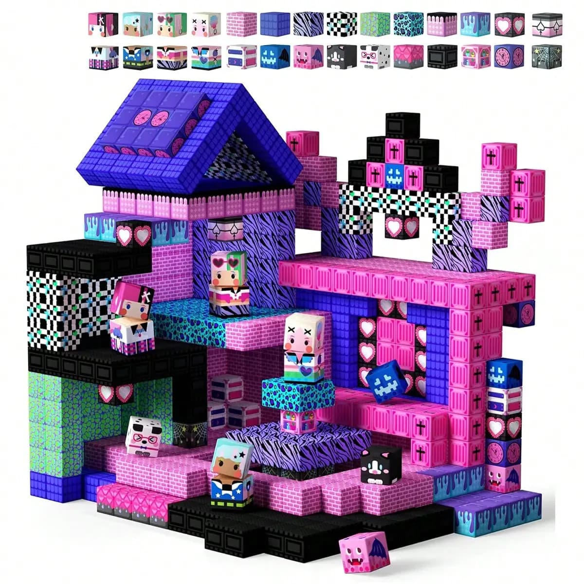 50-300pcs Magnetic Building Blocks & Tiles - STEM Magnetic Tile Role Play Music Cool Girl World, Imaginative Construction Toys, Building Cubes Toy Set, Girly Series, Pretend Play, Sensory Learning Toys, Suitable For Children 3+ Years Old Boys Girls