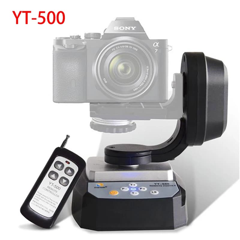 ZIFON YT-500 Head Stabilizer Automatic Motorized Rotating Video Tripod Head Stabilizer with Panoramic Tilt for Remote Control for Smartphone Tripod Heads