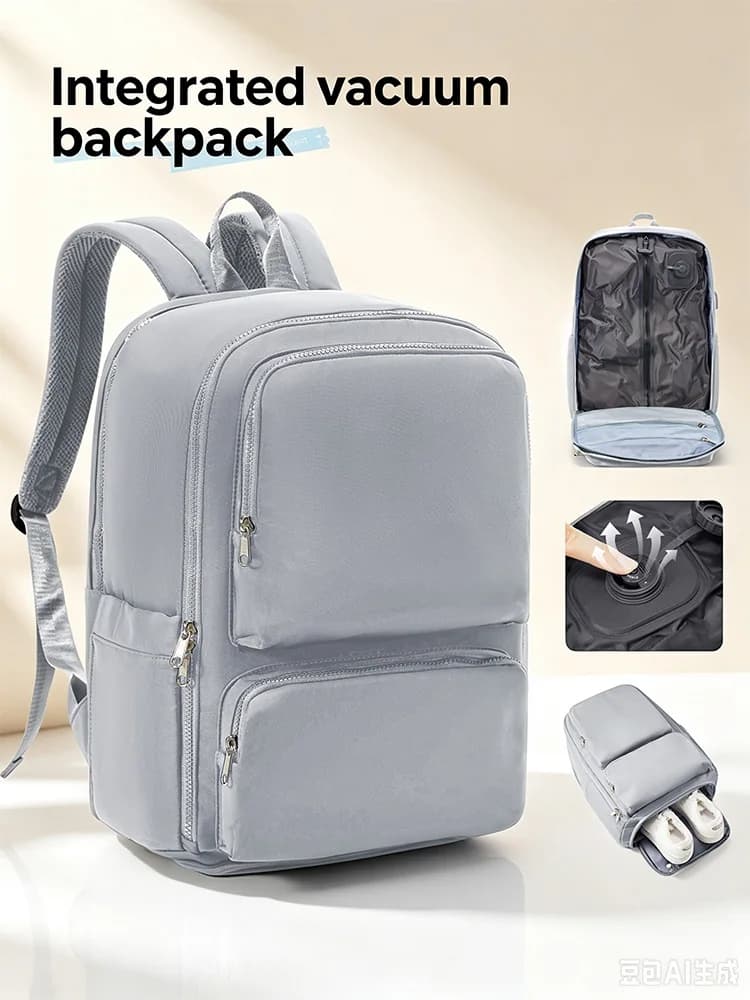 Integrated Vacuum Backpack Travel Backpack, Ryanair Backpack 40x30x20 Underseat Cabin Bag Laptop Backpack Back-to-School Bookbag