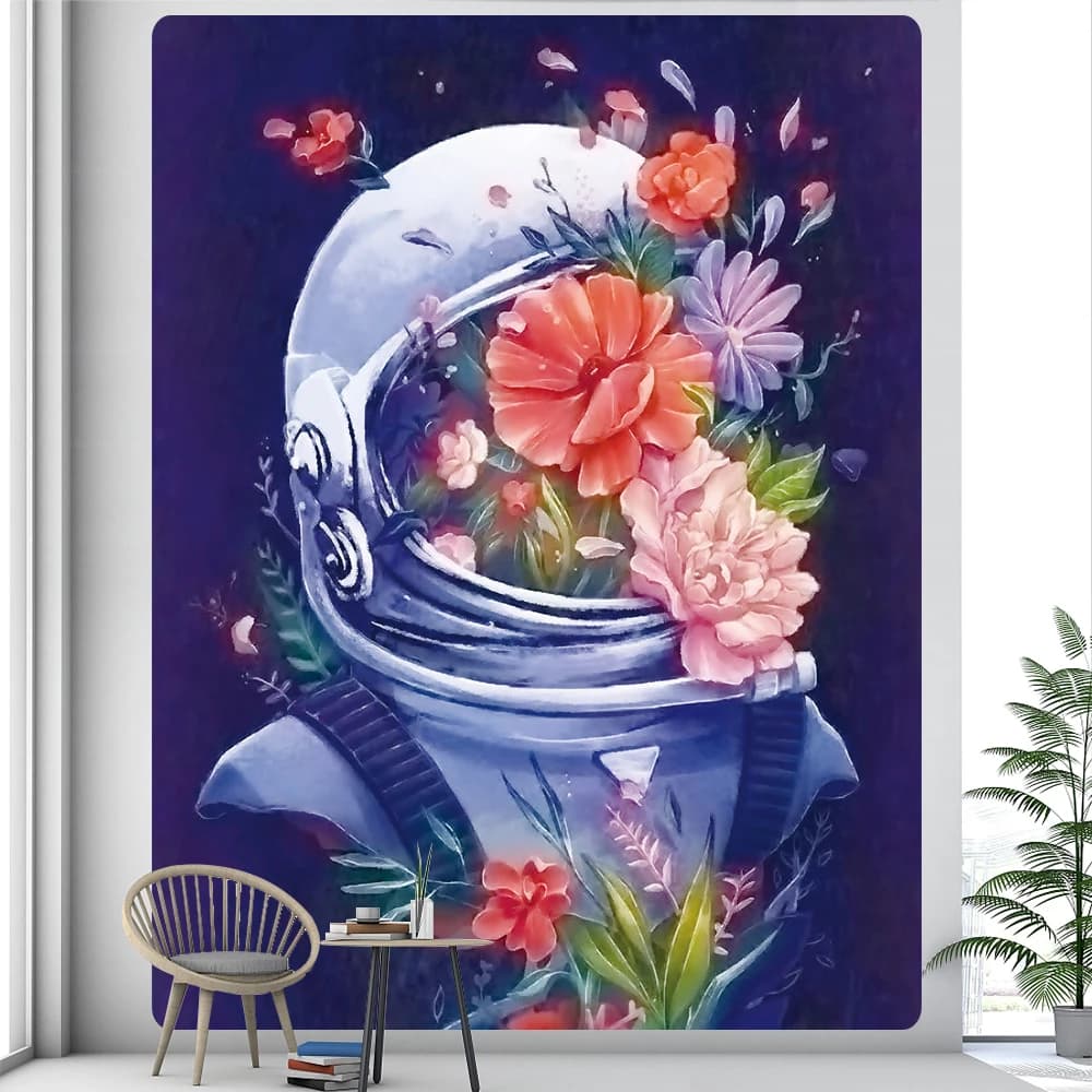 Fantascience Astronaut Abstract House Decorations Artistic space Boho Decor Yoga Mat hippie yoga mat Decoration Sheets for Room Decorations