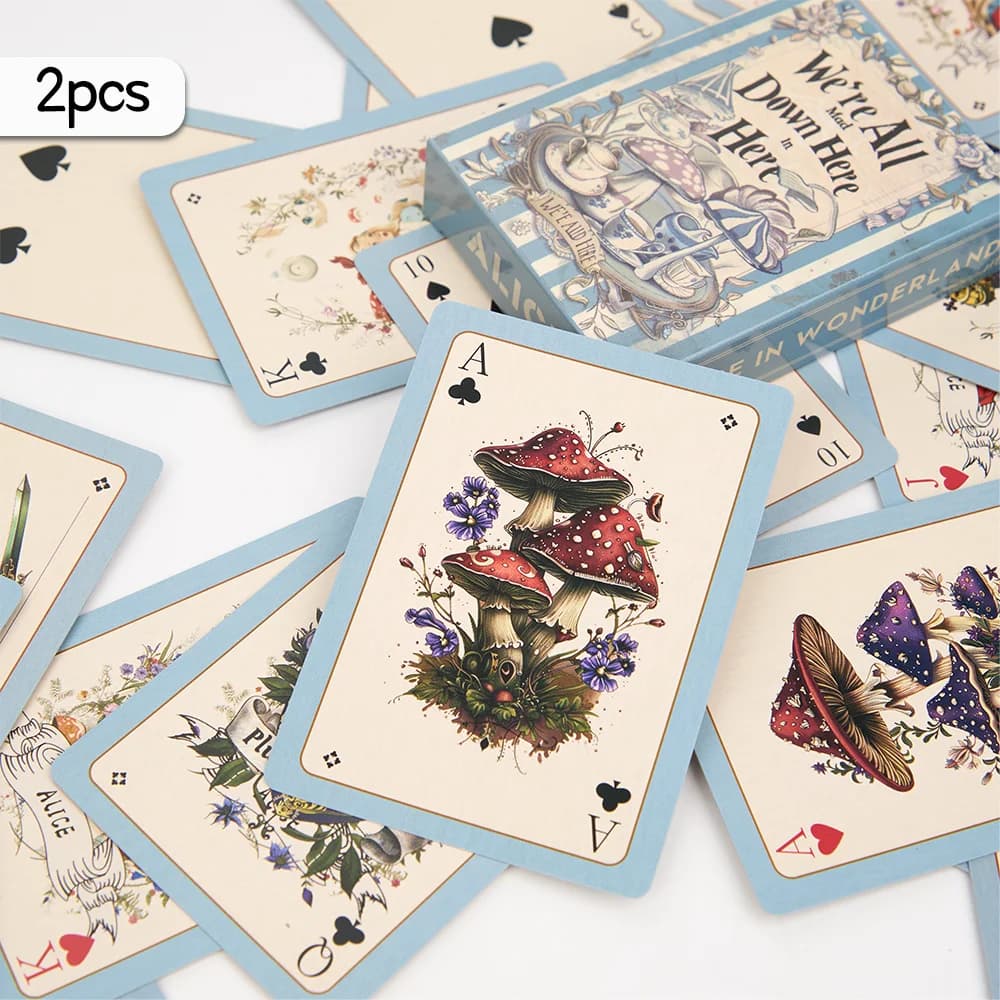 1/2 pezzi, mazzo di carte Alice vintage, carte da gioco da tavolo vintage, scacchi, carte, poker, festa di gioco, gioco da tavolo, tribia di feste.