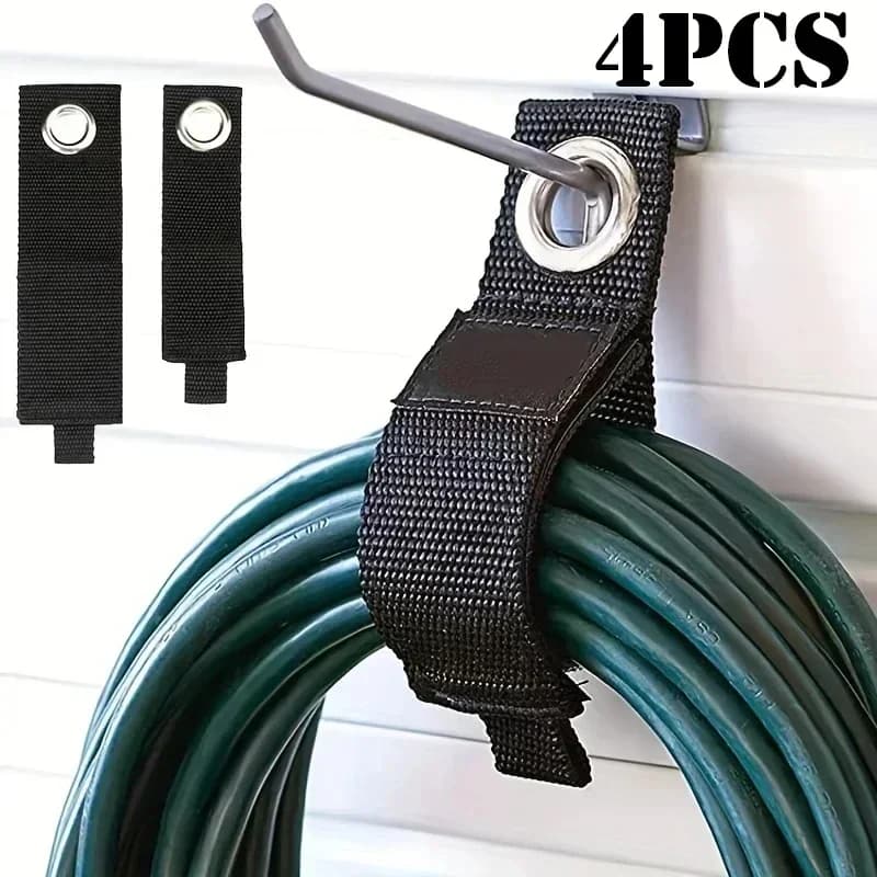Cinghie di stoccaggio per carichi pesanti da 4 pezzi Organizzatore di cavi di prolunga riutilizzabili Fascette per cavi Supporto per accessori per riporre tubi flessibili Organizzazione del garage