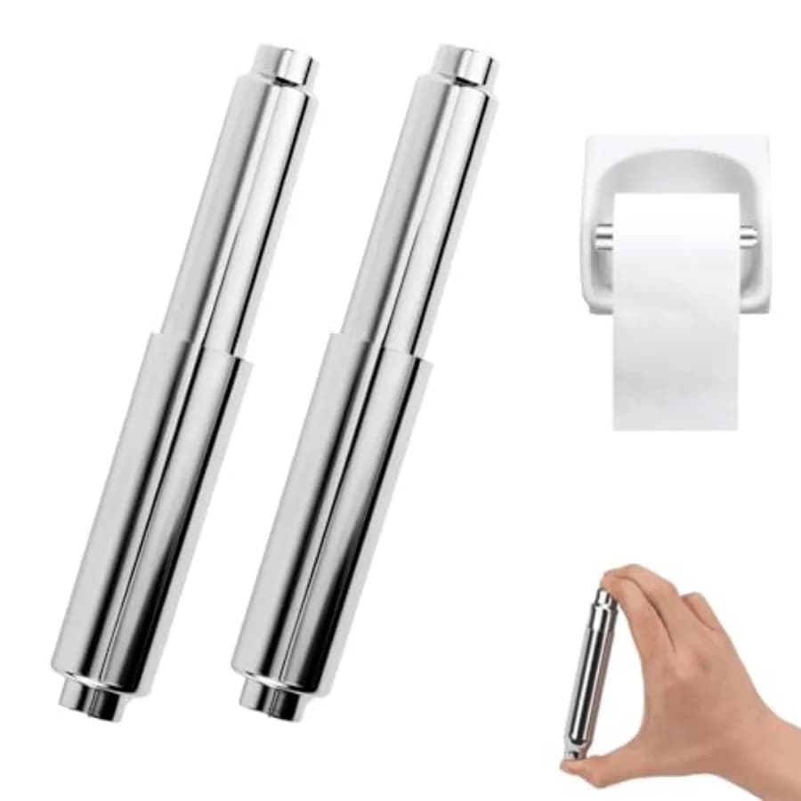 2 Pack Toilet Paper Spring Rod Replacement Toilet Paper Holder Roller Rod Insert for Bathroom Toilet Paper Roll Holder