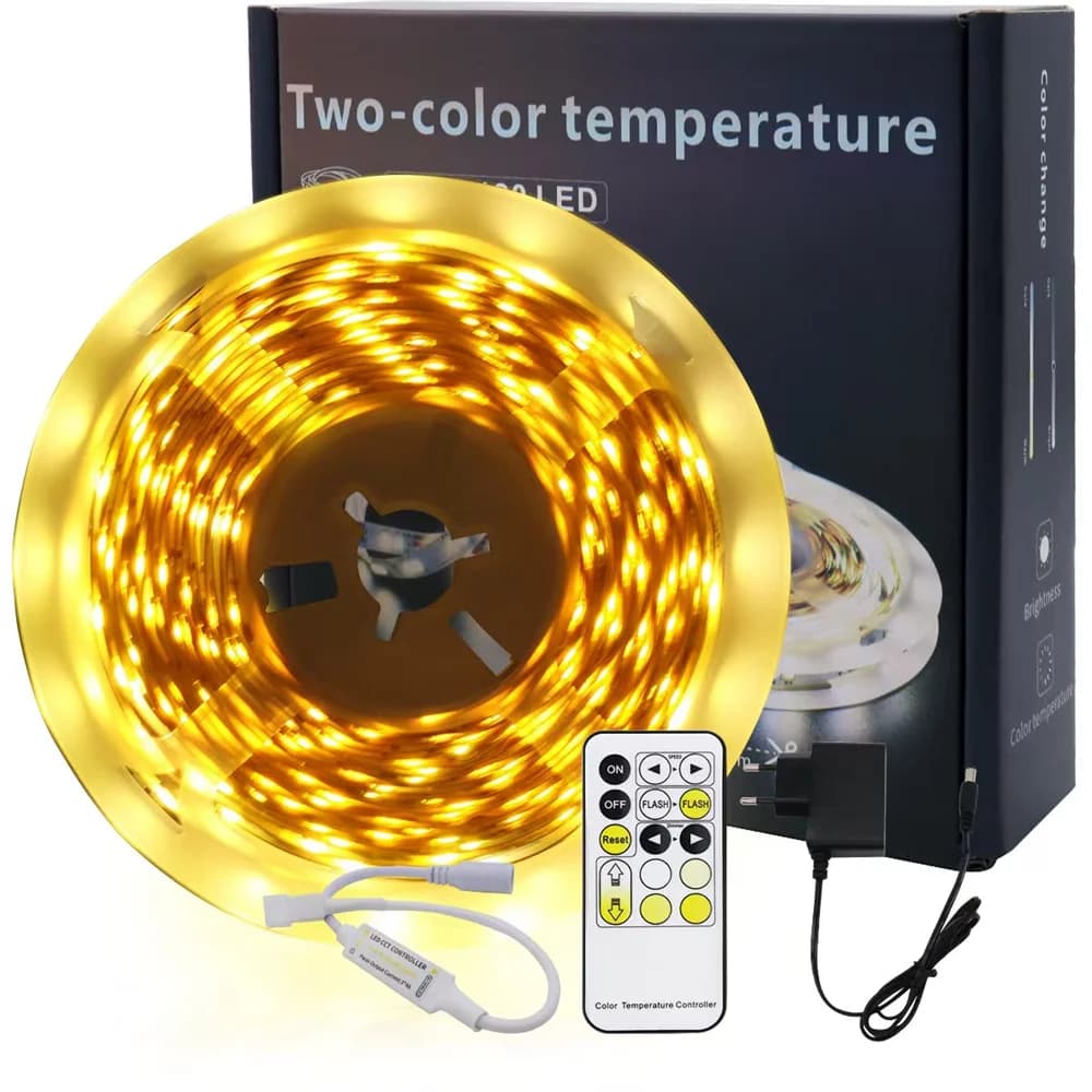 24V8 millimetri 120 luce doppia temperatura di colore striscia LED attenuazione luce ambientale telecomando dimmerazione luce autoadesiva stri