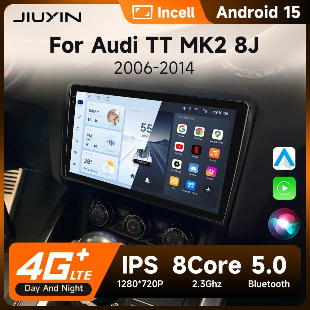 Per Audi TT MK2 8J 2006 2007 - 2014 Incell Touch Screen Audio Autoradio Video Lettore multimediale DSP Stereo WiFi Navigazione GPS