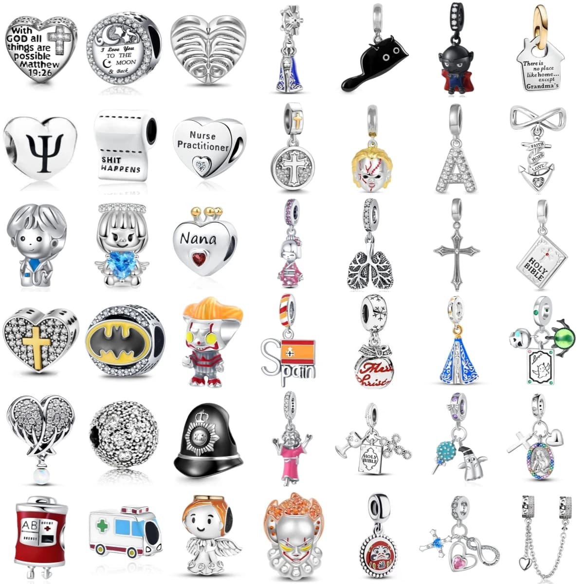 Nuovi bigiotteria in argento 925 con croce d'angelo, cappello da dottore, perline, adatti per braccialetti originali, accessori, gioielli fai da te per regali da donna