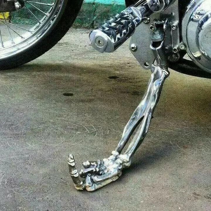 Metal motorcycle stand with creative medium vertical finger funny and stimulating alloy easy to install