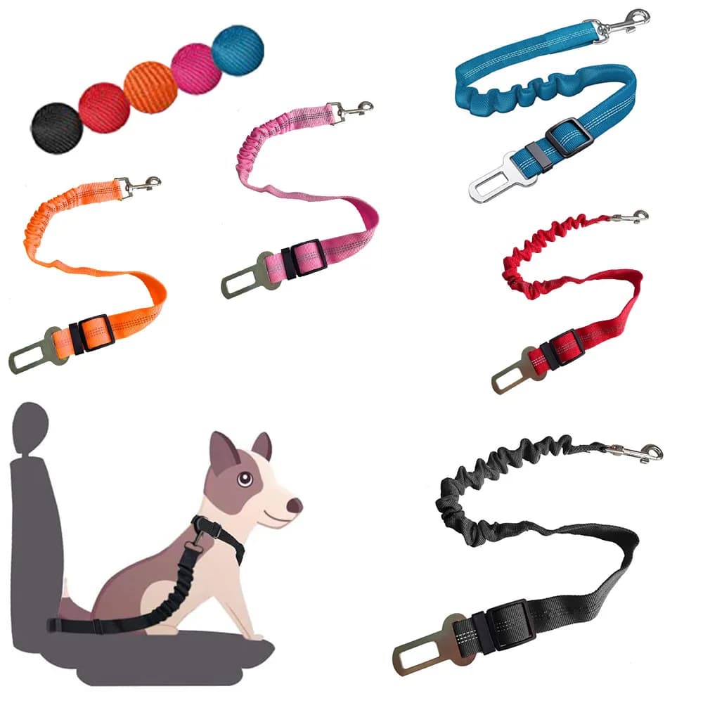 Anti Shock Pet Dog Cintura di sicurezza per auto Clip Bungee Piombo Veicolo Imbracatura di sicurezza da viaggio Guinzaglio per cani riflettente autoserrattile