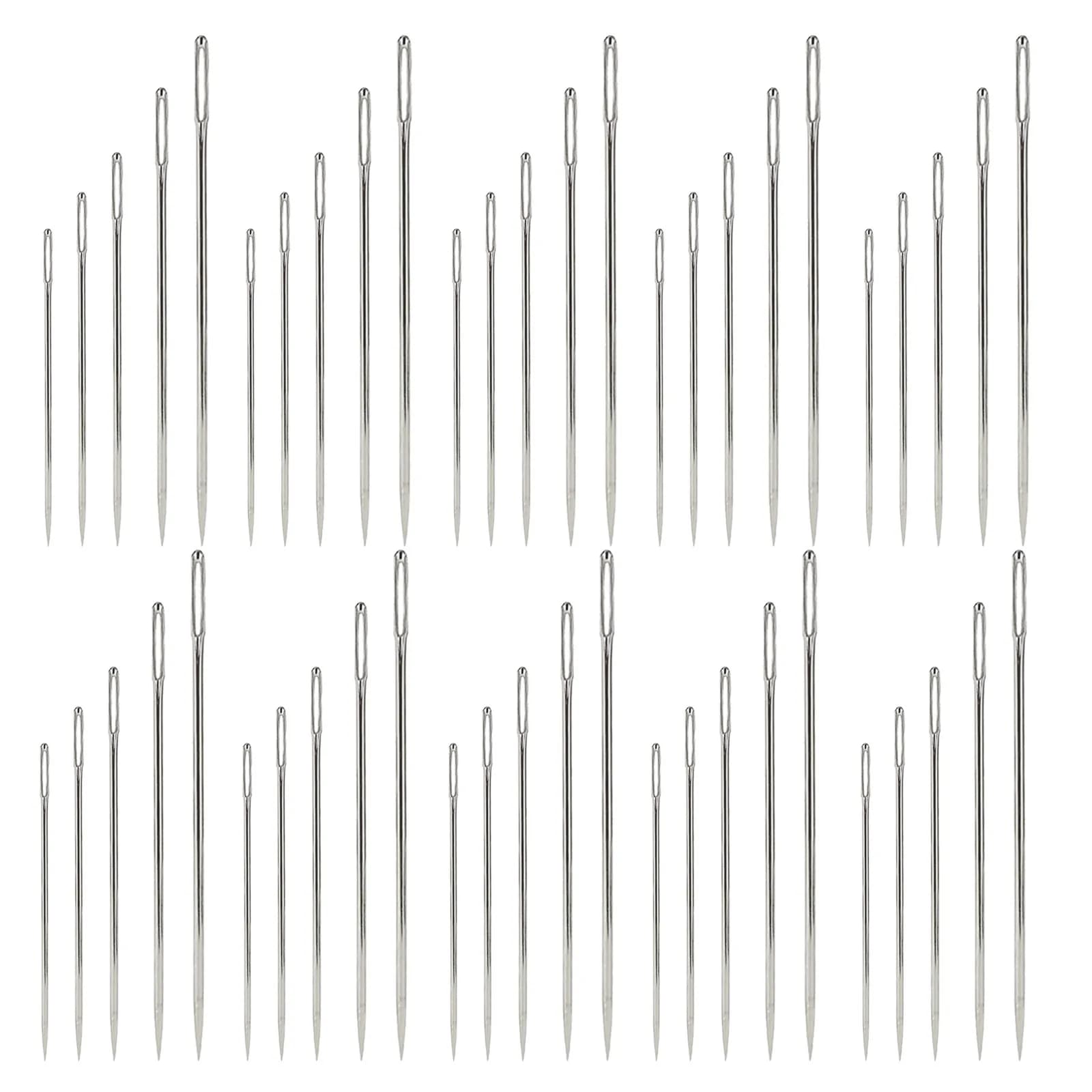 5 Set di Aghi da Cucito con Occhiello Grande in Ferro Premium, Design Compatto per Riparazioni, Artigianato, Vestiti, Strumenti per Cucito Fai-da-Te