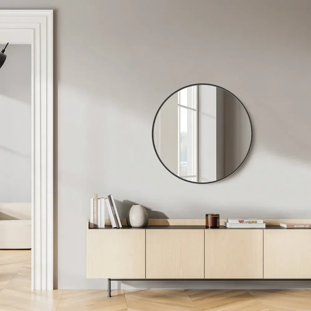Specchio circolare da 20 pollici, specchio rotondo da parete per il bagno sopra il lavabo, specchio da toeletta per camera da letto e ingresso