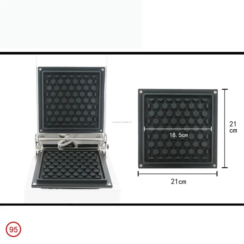 Commercial Waffle Maker with Non-Stick Baking Tray and Rapid Heating for Breakfast & Coffee Shops Snack Equipment