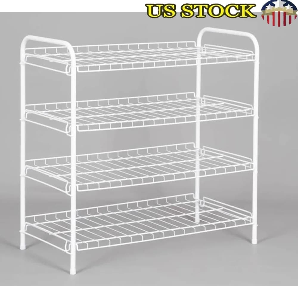 4 level independent steel wire shoe organizer rack can hold up to 12 pairs Robusta storage solution Mocassini Gymnastics shoes Easy