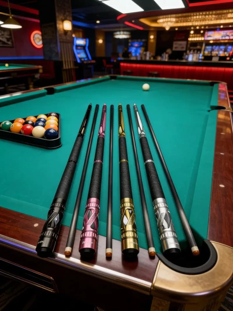 S.Q.F High Quality Ash Wood Snooker & Billiard Cues with Carbon Fiber Shaft and Stainless Steel Joint 2-Piece for Pool Players