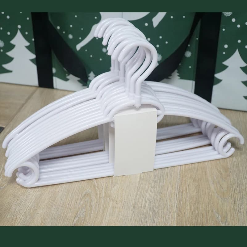 Anti-slip White Plastic hanger, Wardrobe space, Dry and Wet Use, Adult Dress Organizer
