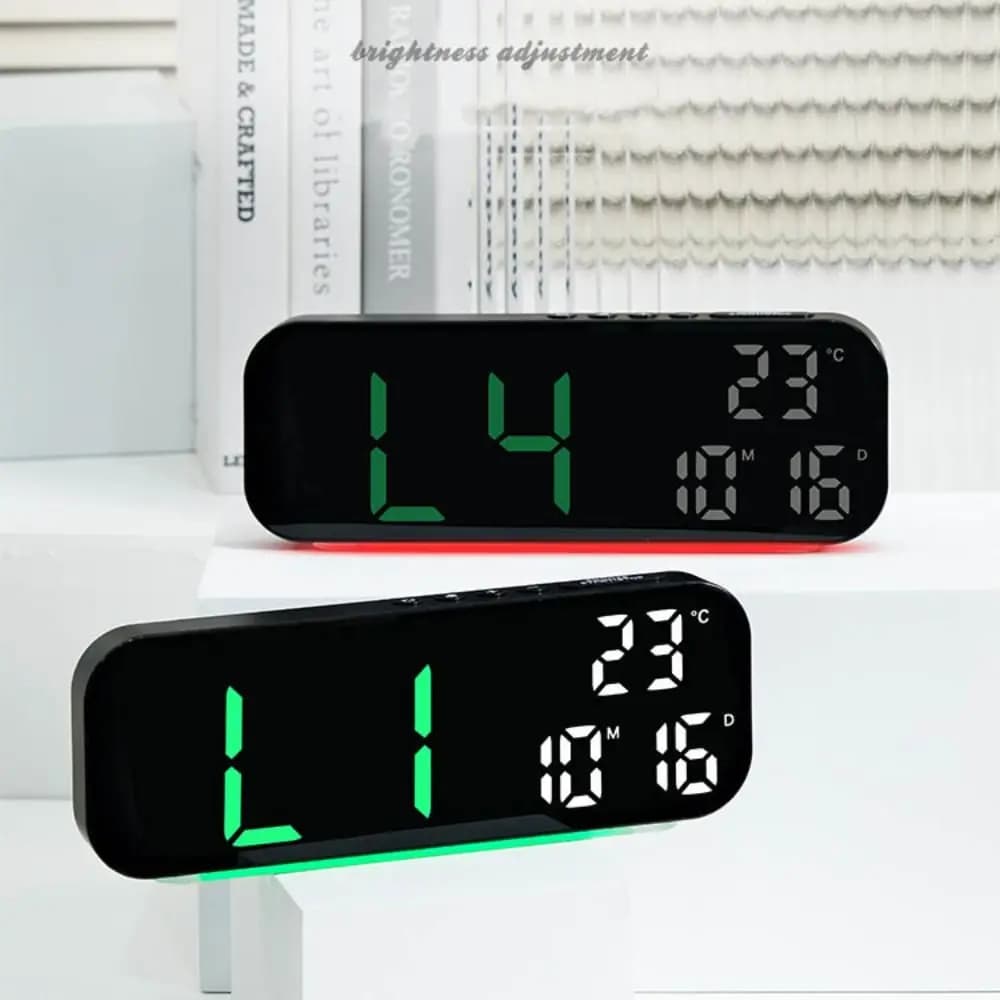 Nuovo orologio da parete elettronico a parete Orologi LED digitali multifunzionali con temperatura Orologio con datario DST per camera da letto