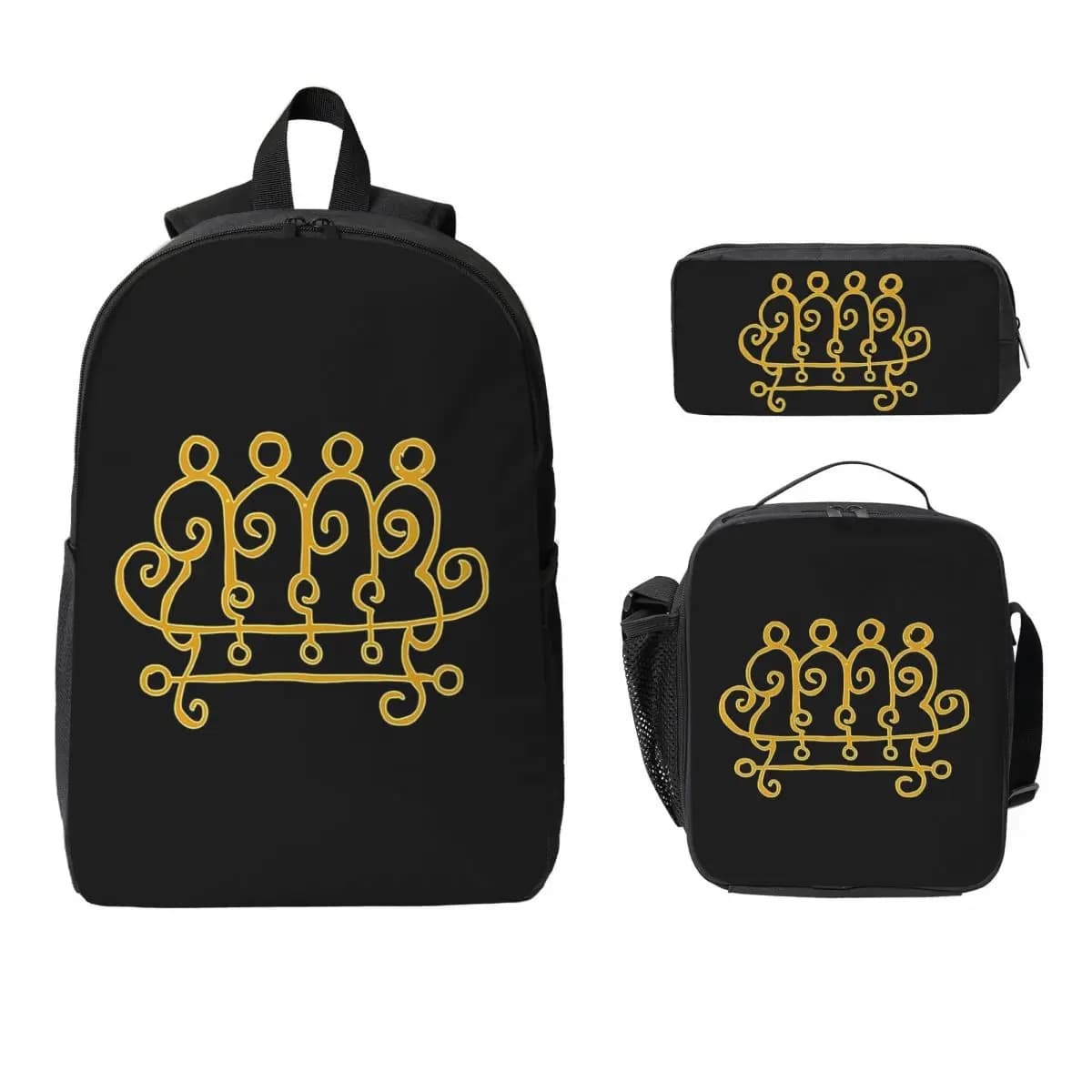 Zaino The Sigil Of King Paimon per ragazzi e ragazze, borsa per libri, borsa per la scuola, borse a tracolla per computer, 3 pezzi, borsa termica per il pranzo, astuccio per matite