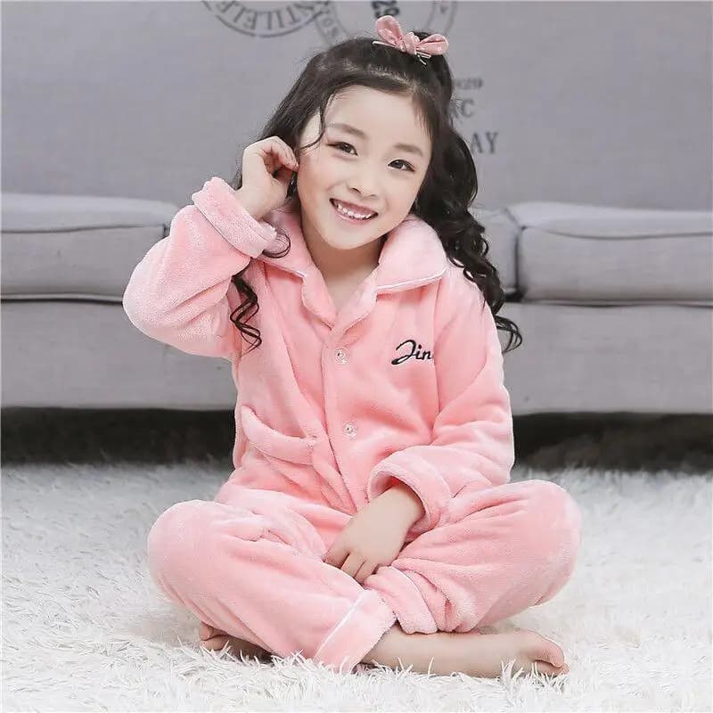 Set Pigiama in Pile di Corallo per Bambini Primavera Inverno, Nuovo Set Caldo e Confortevole per Casa e Relax