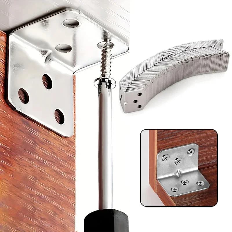 10/20pcs Angle Iron Board For Table Chair Cabinet Wardrobe Fixed Connector 90-degree Angle Iron Plate Bracket