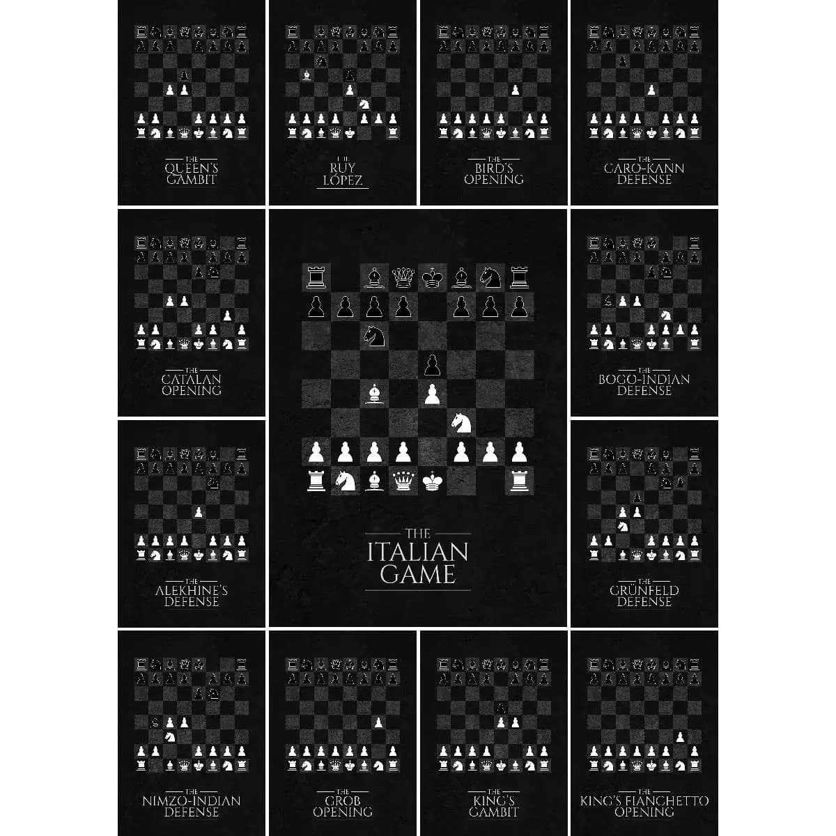 Benko Gambit Chess Poster collezione sportiva appassionato Wall Art Print per gli appassionati di scacchi della sala giochi di decorazioni per la casa