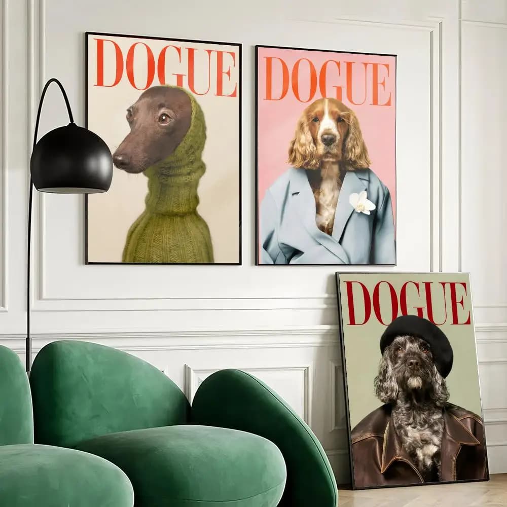 Dogue Painting Calligraphy Canvas Painting Art for Bedroom Living Room Home Decor Wall Decoration Decals Gift
